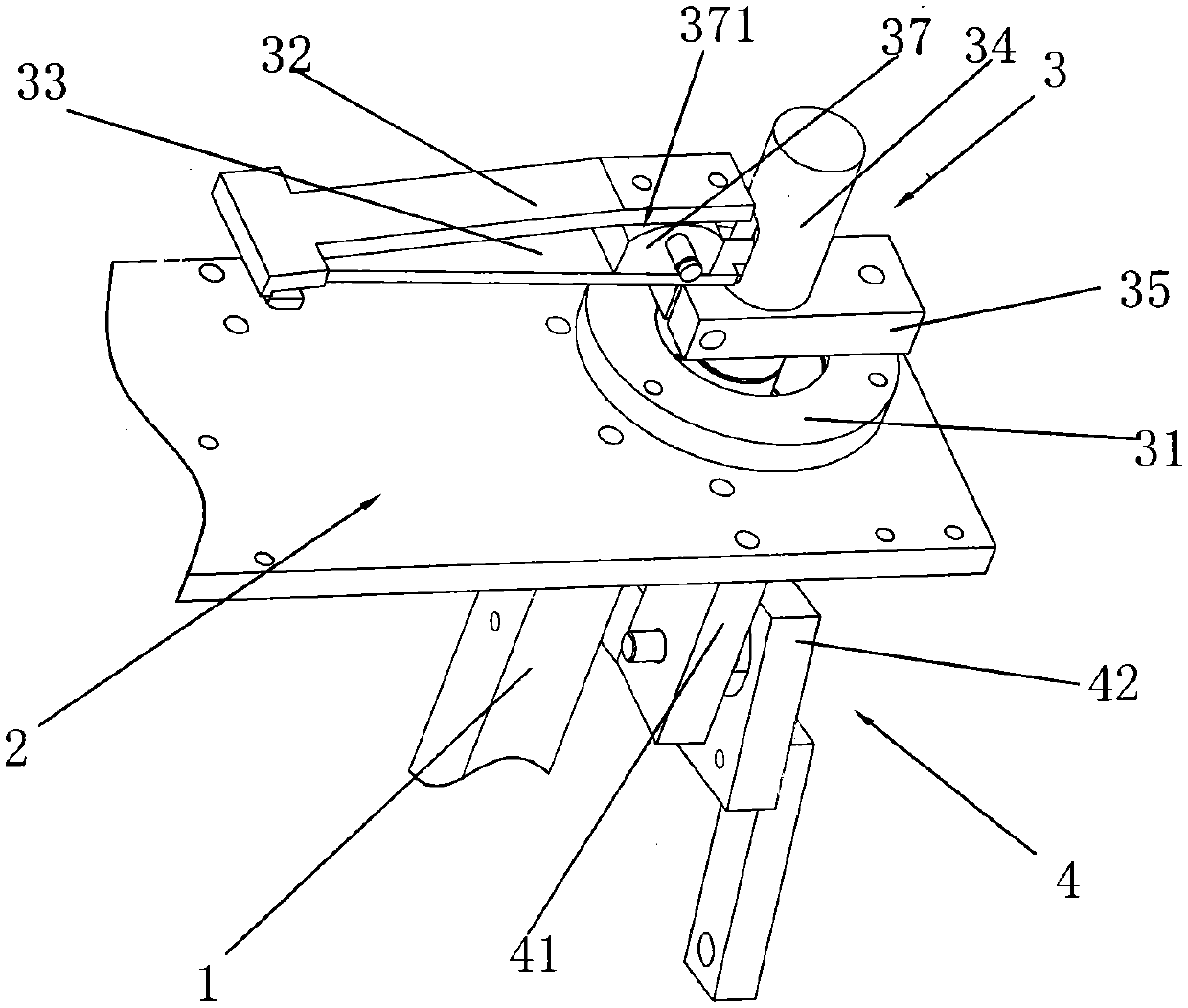 An holding device of a packaging machine origami device
