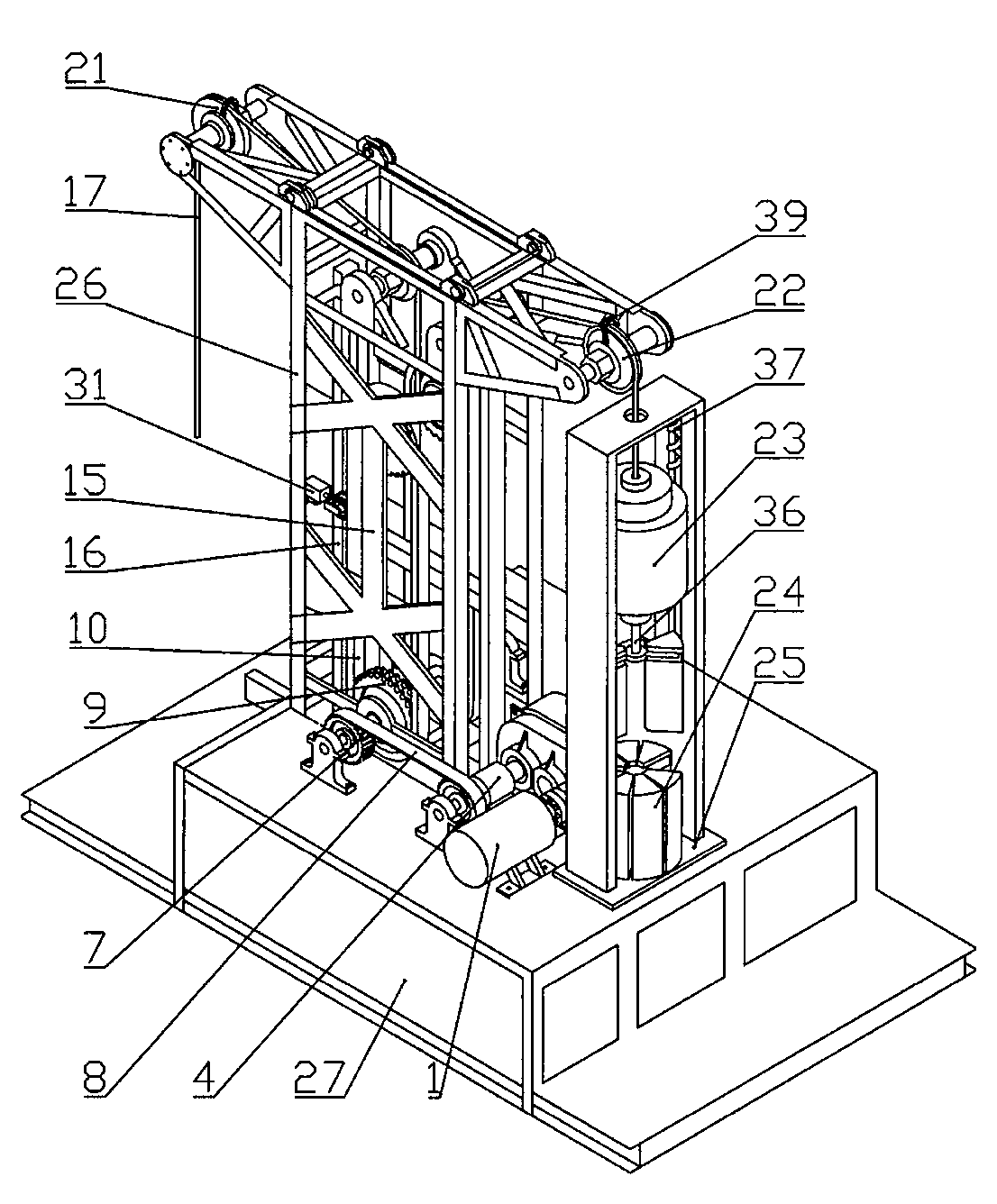 Single-motor bilateral-drive energy-saving chain type pumping unit