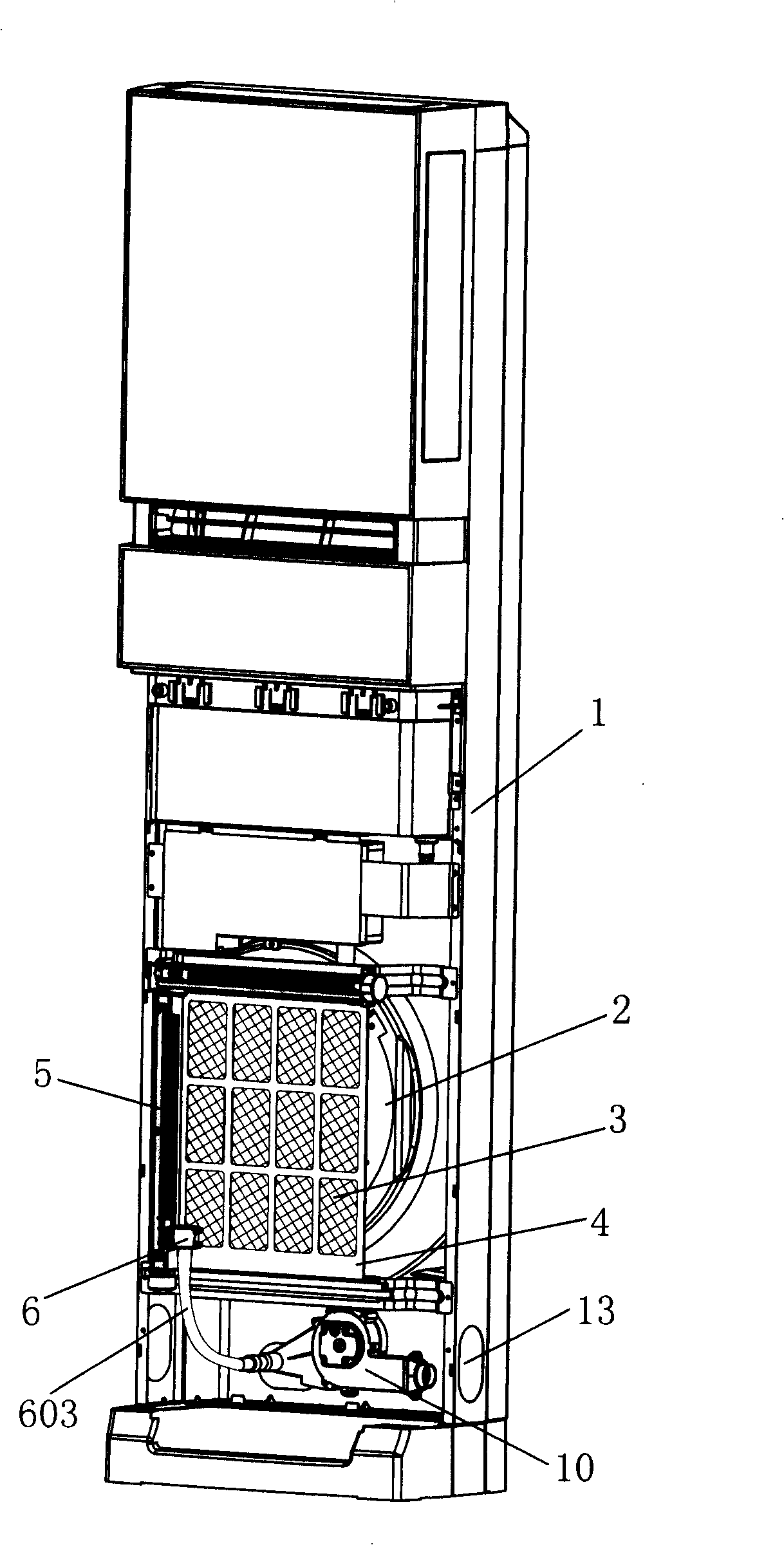 Cabinet air-conditioner dust gauze self-cleaning device and operation method thereof