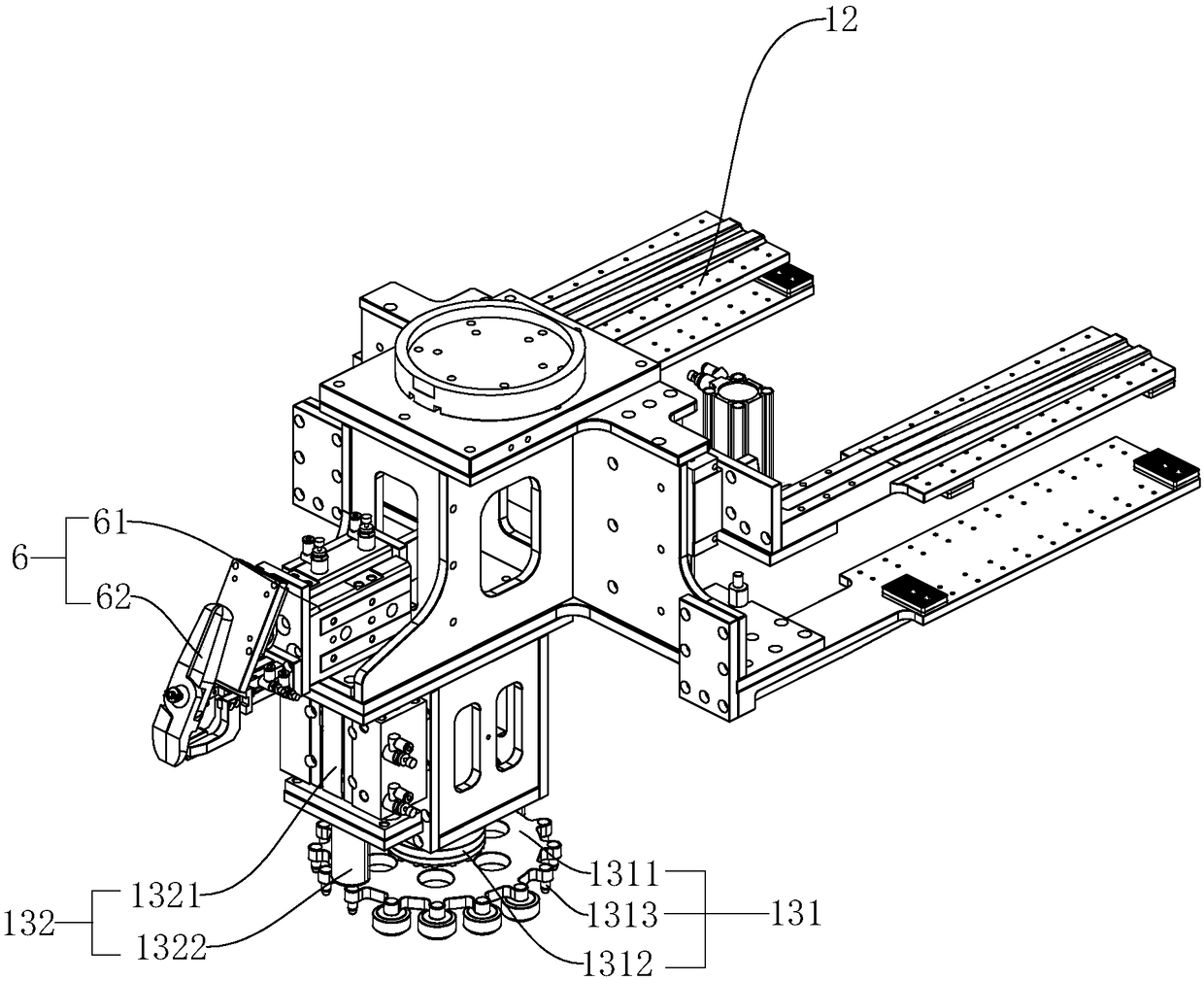 An automatic assembly line for plastic pallets