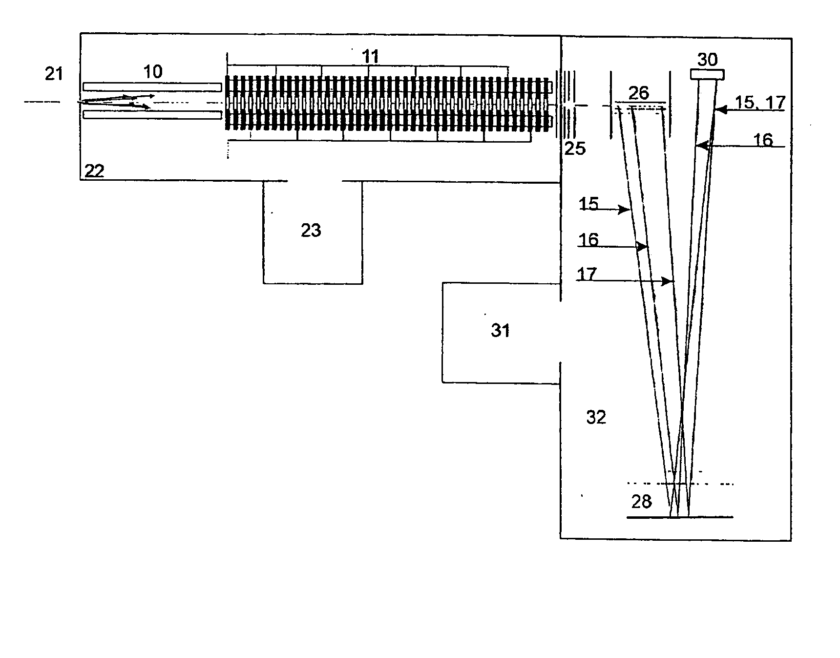 Travelling field for packaging ion beams