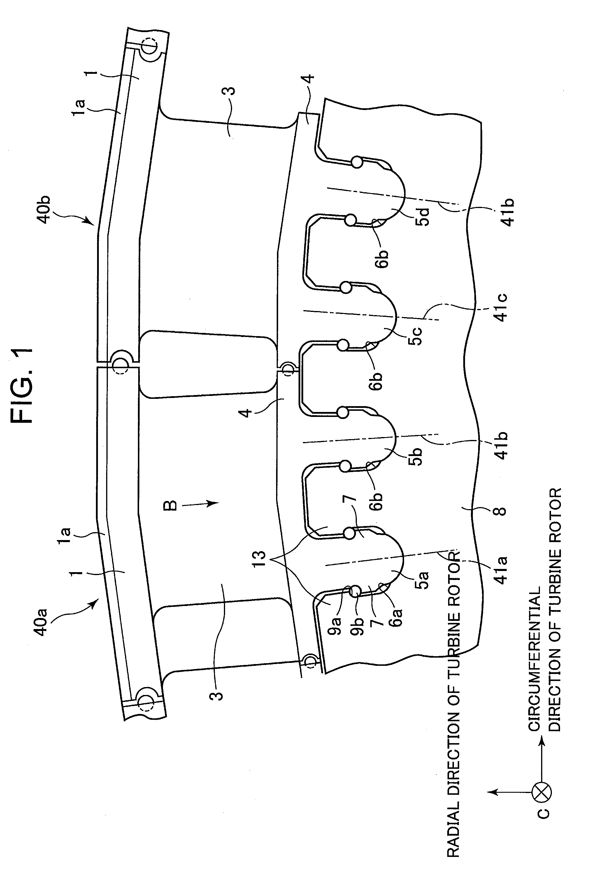Turbine rotor blade and fixation structure thereof