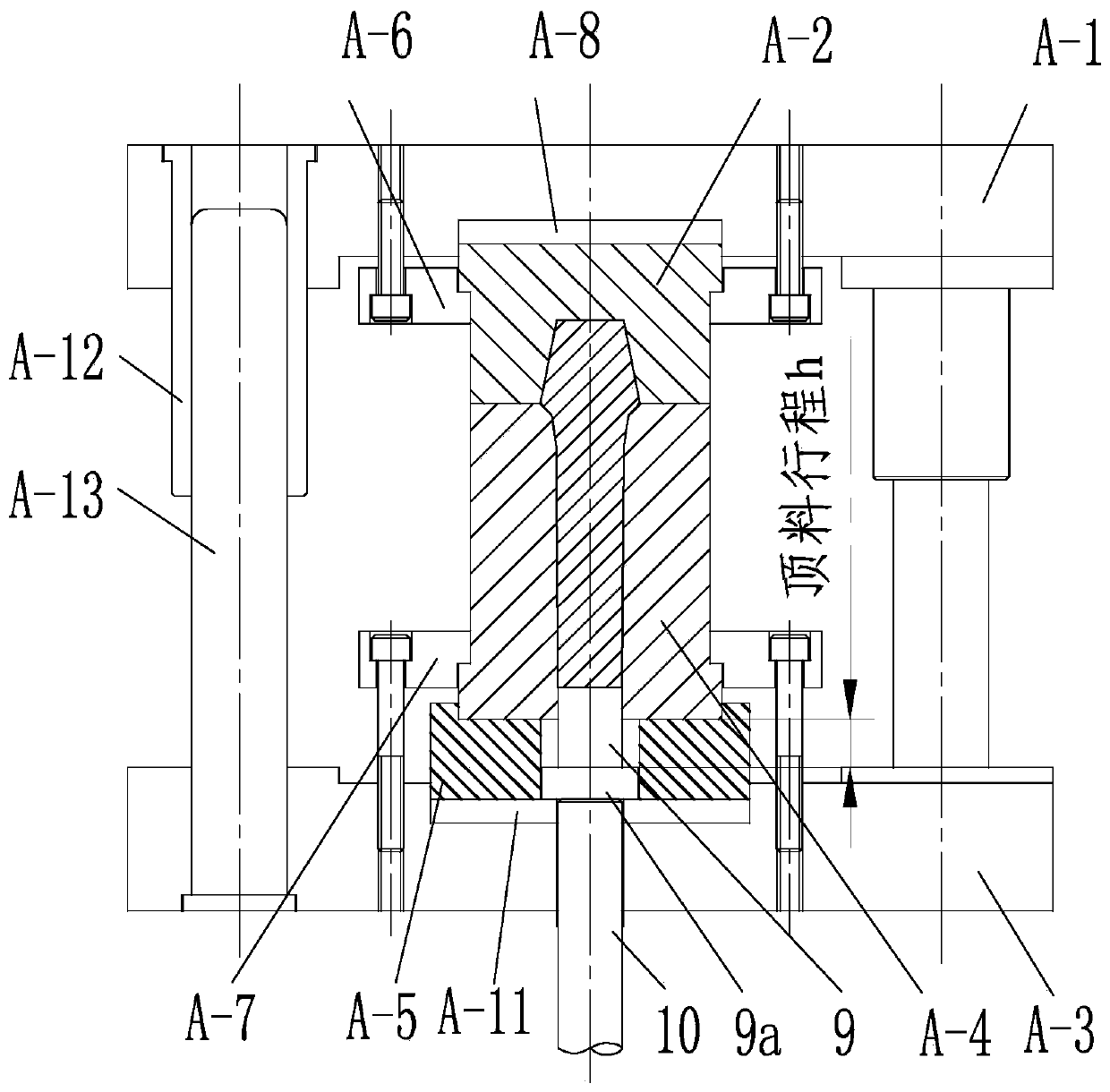 Vertical forging process of double-shaft-coupling tooth blank with deep blind holes