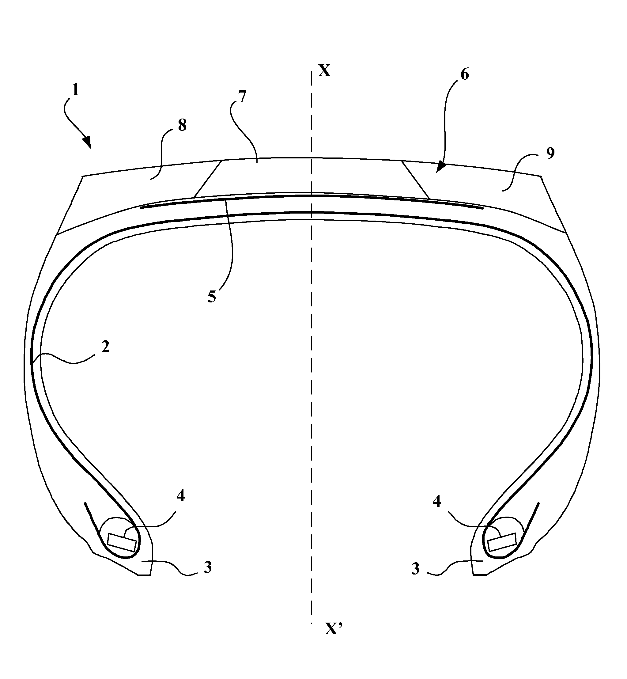 Tire comprising a tread formed by multiple elastomer blends