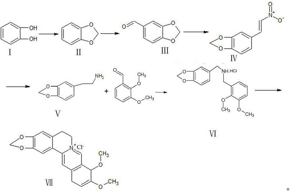 Synthetic process of berberine