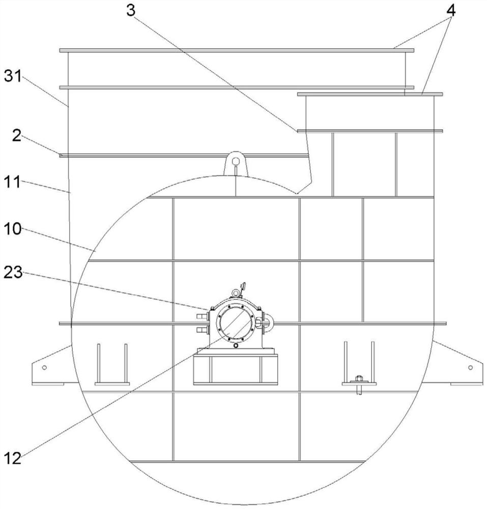 Low-resistance combustion-promoting secondary fan structure