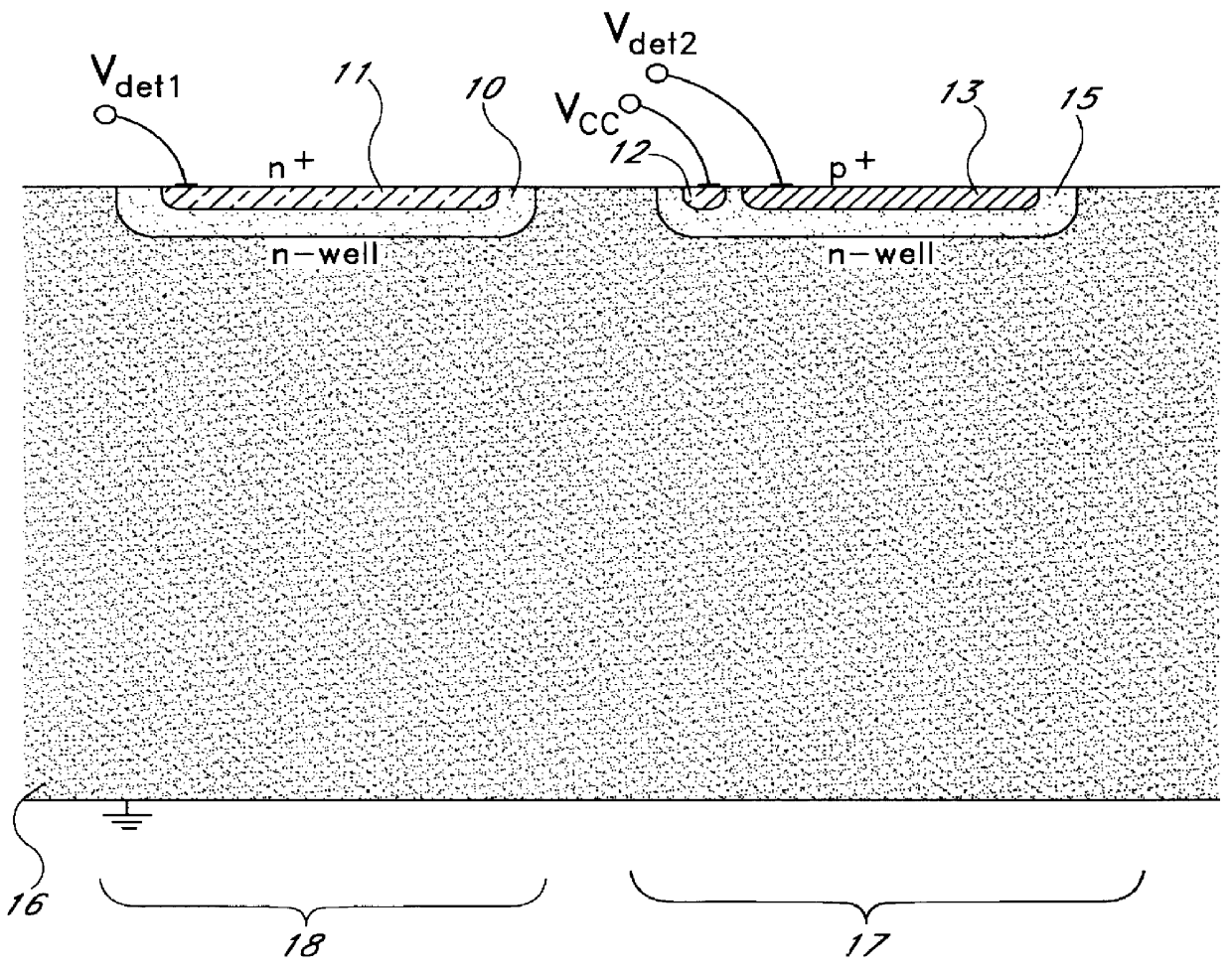 Spatially modulated detector for radiation