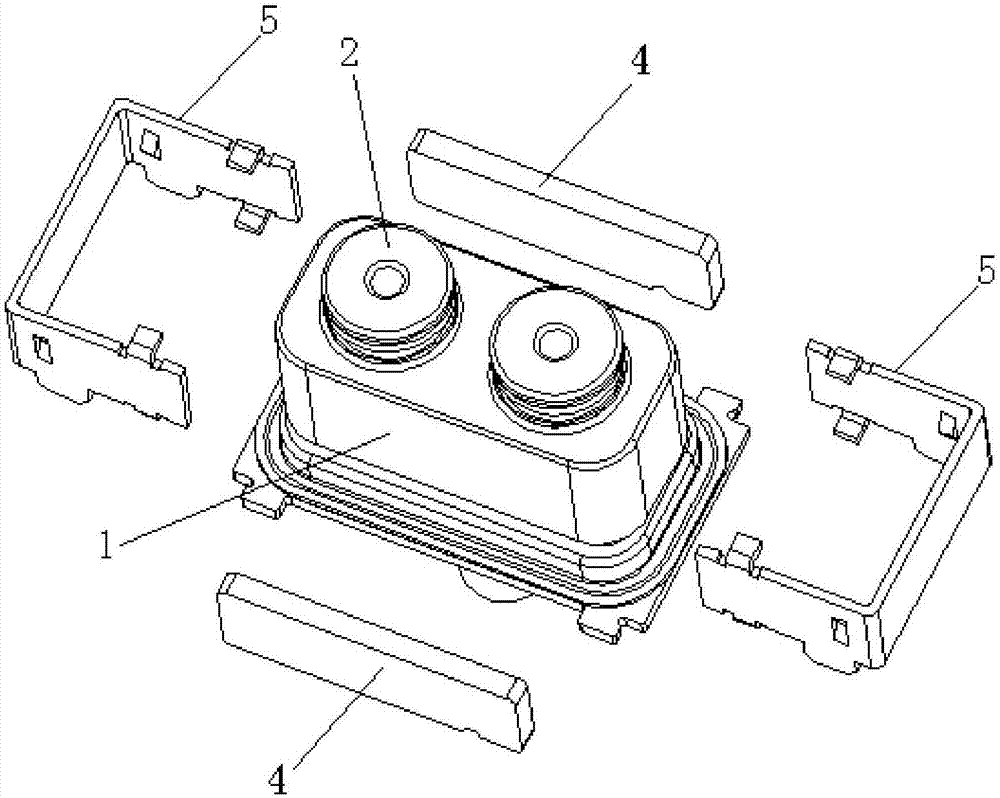 Non-polarity high voltage DC contactor arc extinguishing system structure