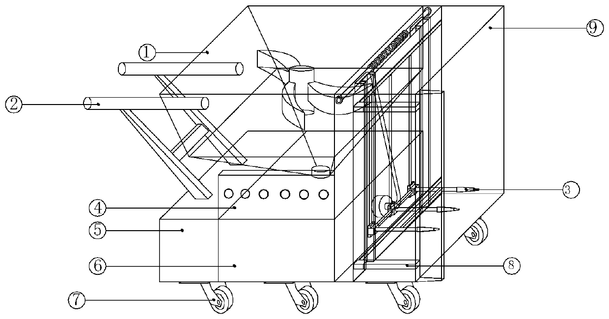 Automatic putty powder brushing device and construction method thereof