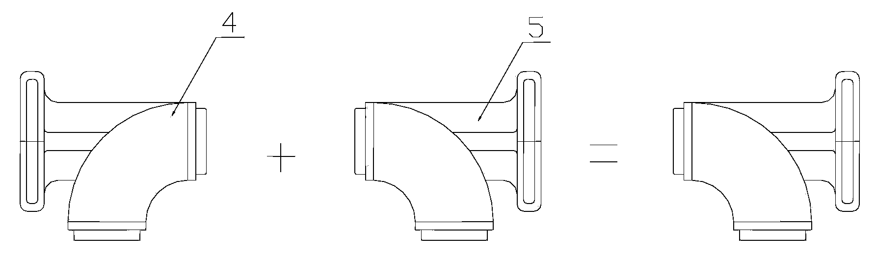 Novel elbow pipe fitting core assembly and manufacturing technique thereof