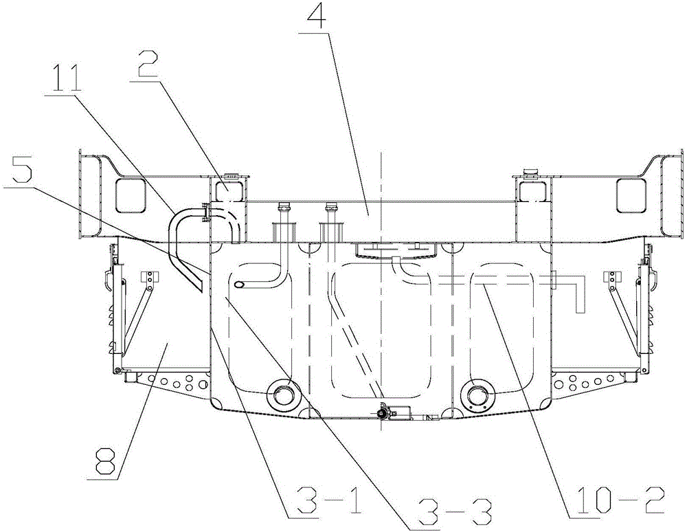 Vehicle-body loading type vehicle whole fuel tank structure