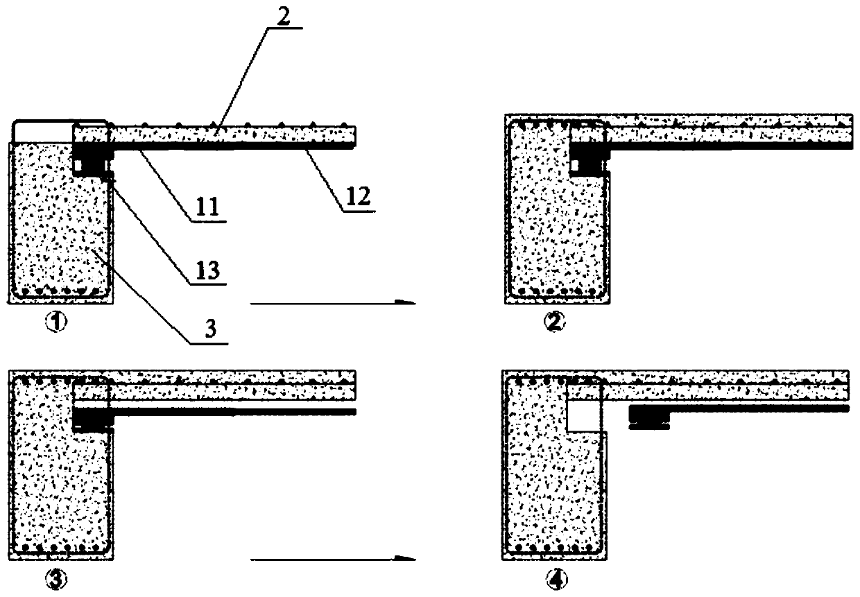 Flat supporting bracket for assembly type prefabricated superimposed plate construction and construction method for flat supporting bracket