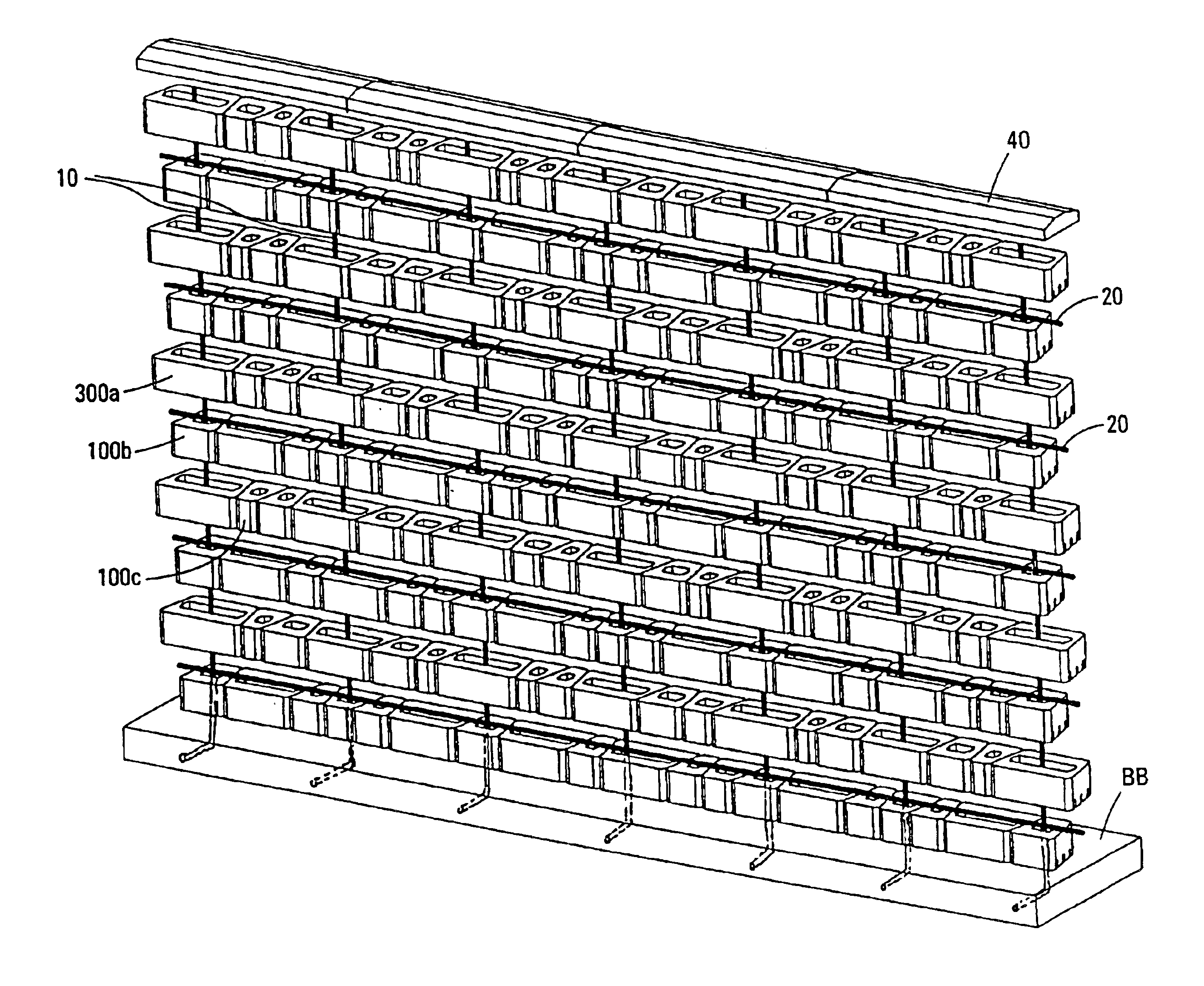 Multi-channel retaining wall block and system