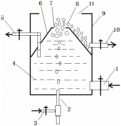 Device for reducing content of nitrogen compounds in water