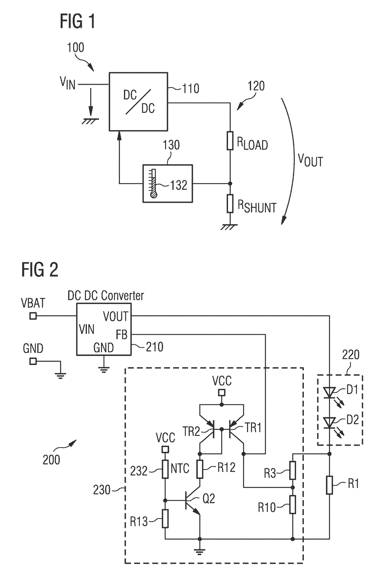 Thermal management and power supply control system for at least one light source