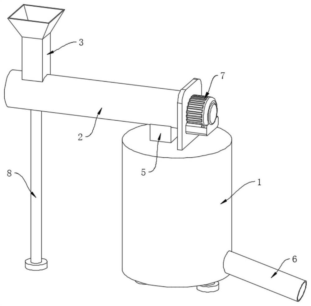 Spiral blade rotating negative pressure feeding type material suction machine