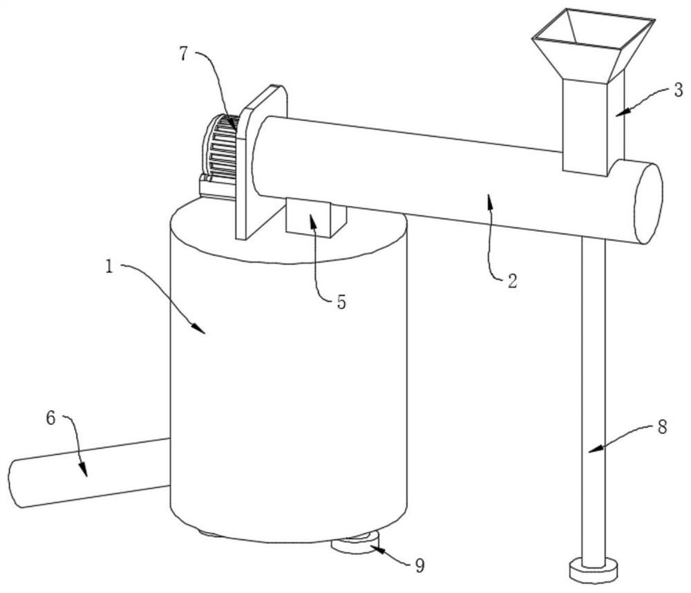 Spiral blade rotating negative pressure feeding type material suction machine