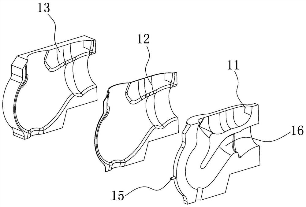 Toilet bent pipe production die and manufacturing process thereof