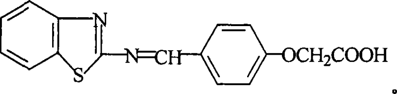 4-(2-Benzothiazolyl aminoiminomethyl) phenoxyacetic acid and cupric complexes and preparation methods thereof