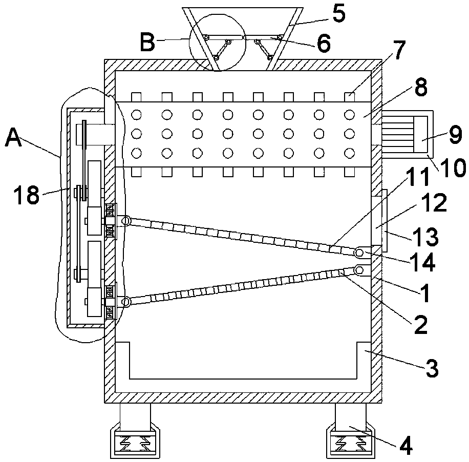 Peanut shelling device for agricultural production