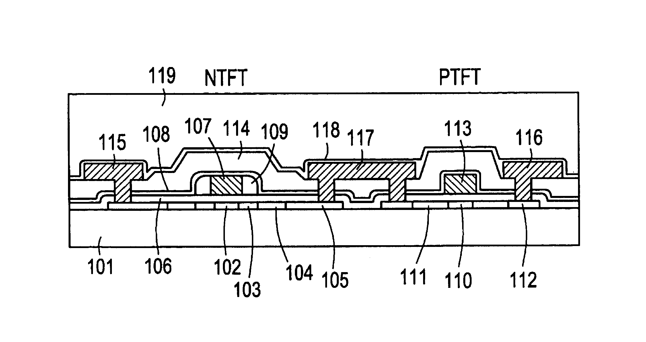 Semiconductor device having an impurity gradient in the impurity regions and method of manufacture