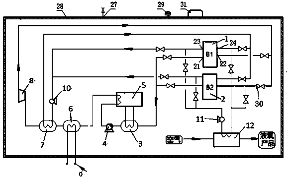 Hydrogen heat exchange medium monometal hydride acting system