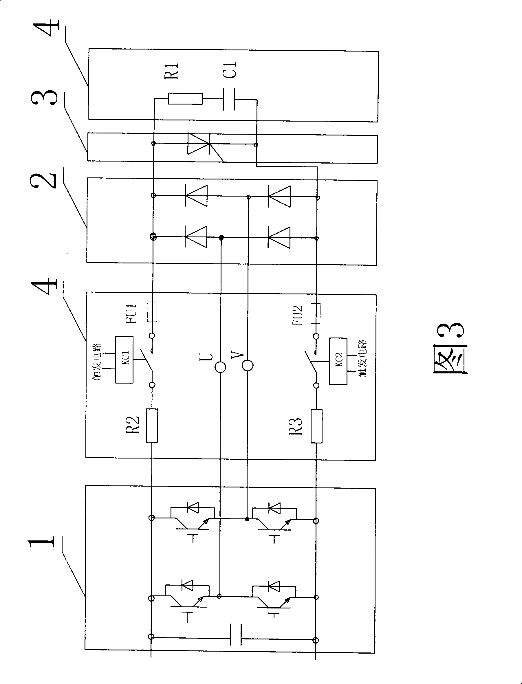 Preset voltage type high voltage frequency transformer power unit by-pass circuit for electric relay