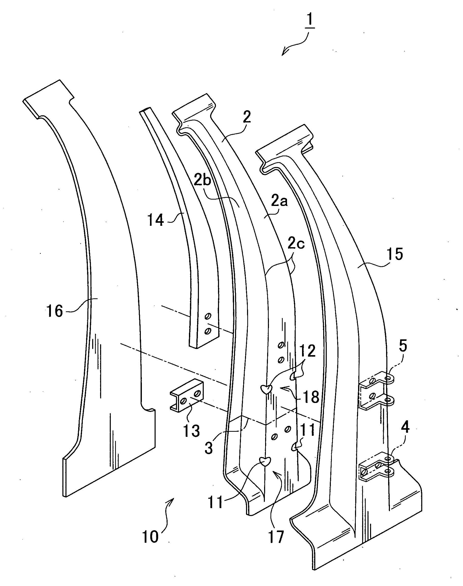 Pillar structure of vehicle and method for manufacturing the same