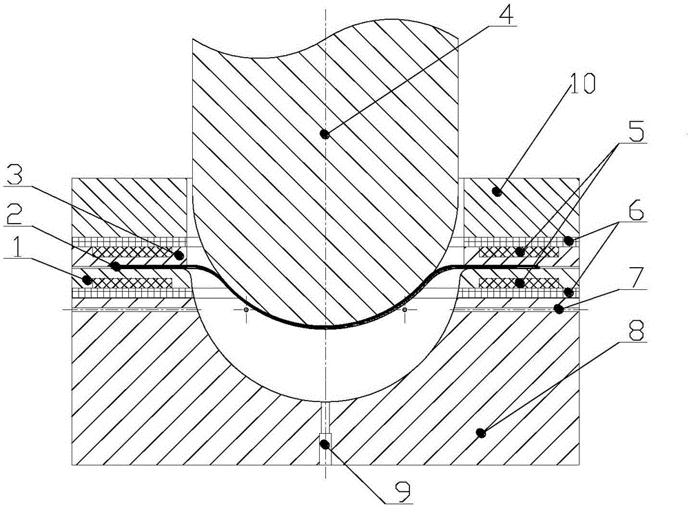 Female die, die and device for plate blank differential temperature drawing molding and drawing method