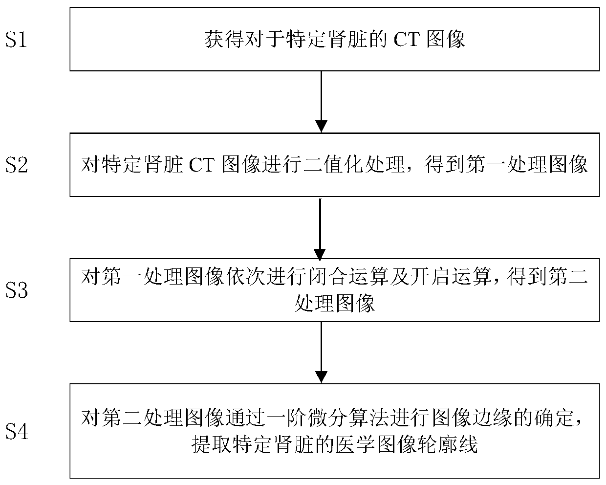 Kidney medical image contour line extraction system and method