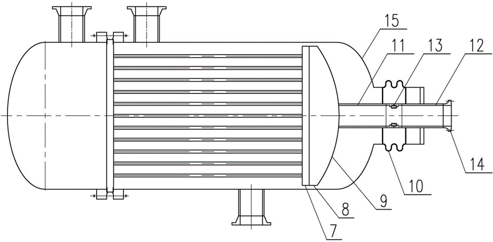 Union type single tube pass floating head heat exchanger