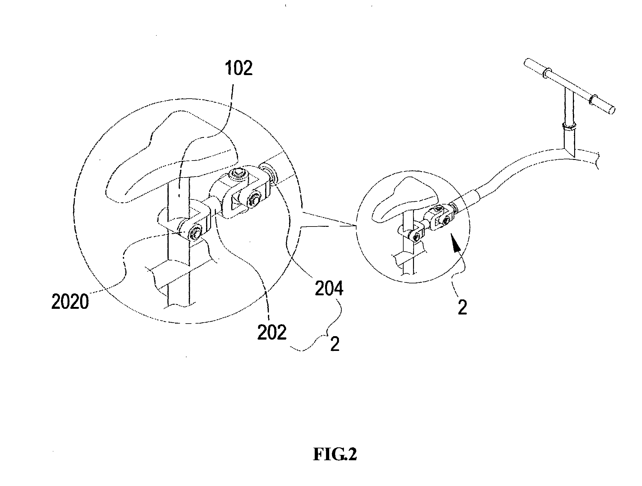 Adapter device of tandem bicycle