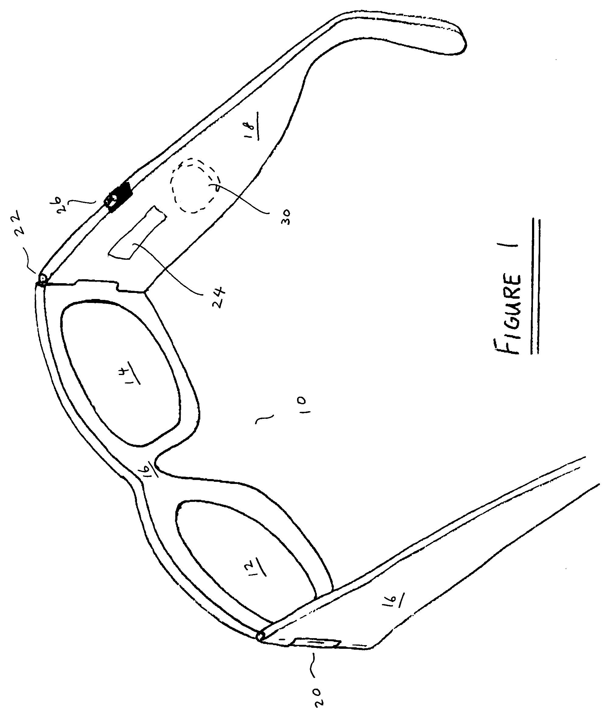 Eyeglasses with a clock or other electrical component