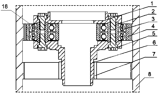 Planet gear differential for vertical liquid-solid centrifuge and vertical liquid-solid centrifuge