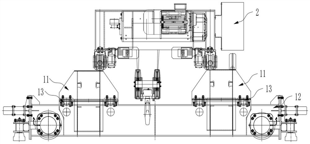 Main end beam connecting structure and bridge crane