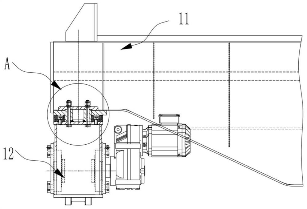 Main end beam connecting structure and bridge crane