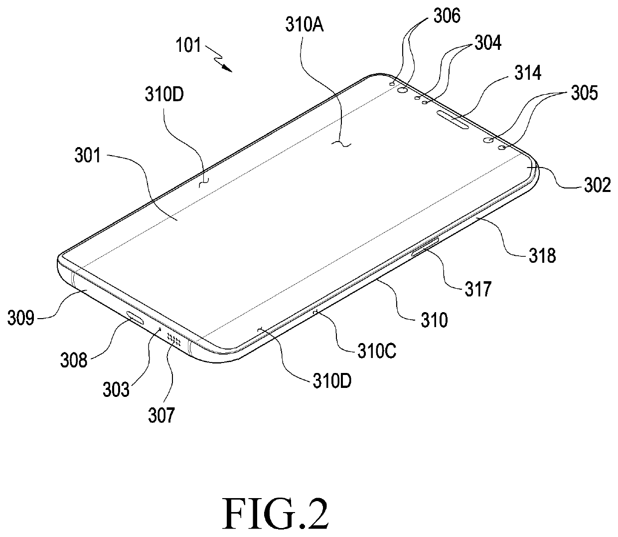 Electronic device comprising glass plate