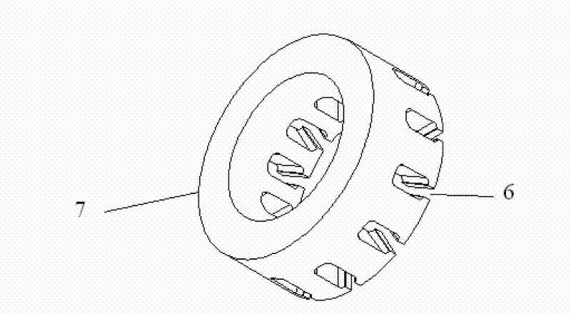 Disc-type overlapping gyromagnetic longitudinal blowing vacuum arc extinguish chamber