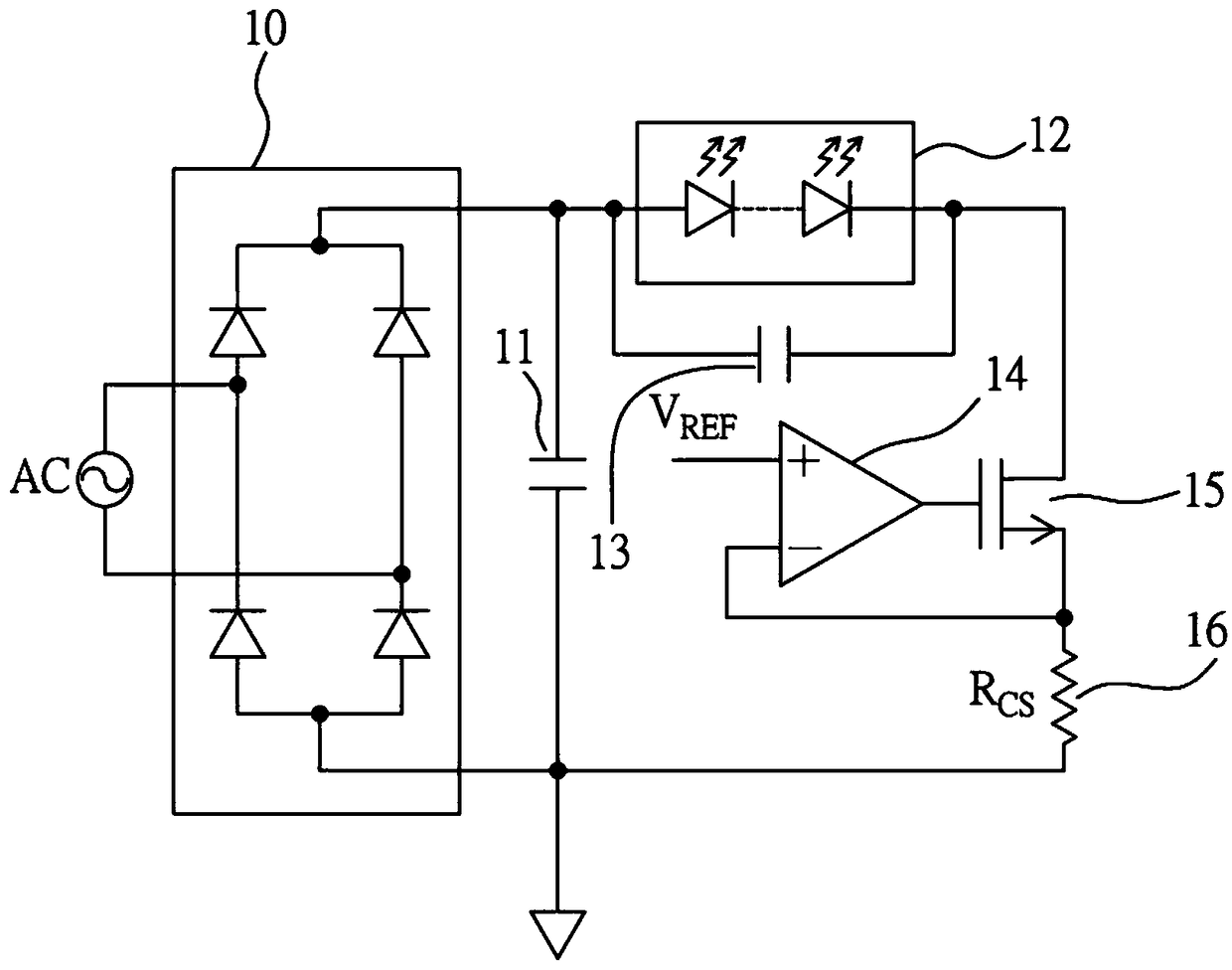 Constant power LED driver