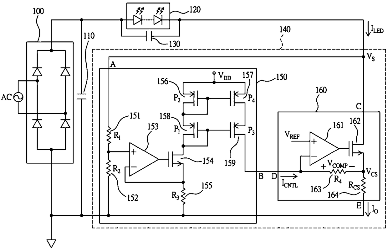 Constant power LED driver