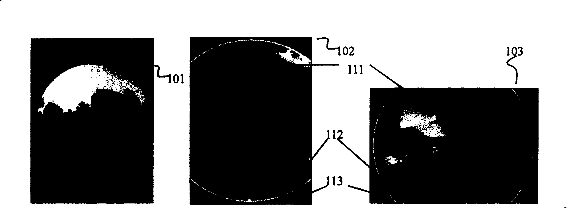 Method for generating whole spherical panorama based on six sheets of drum shaft images