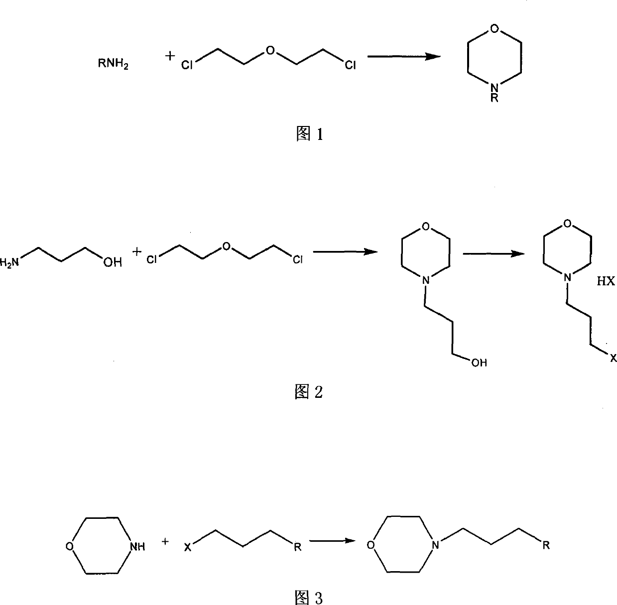 Technique for preparing N-substituted morpholines organic compounds