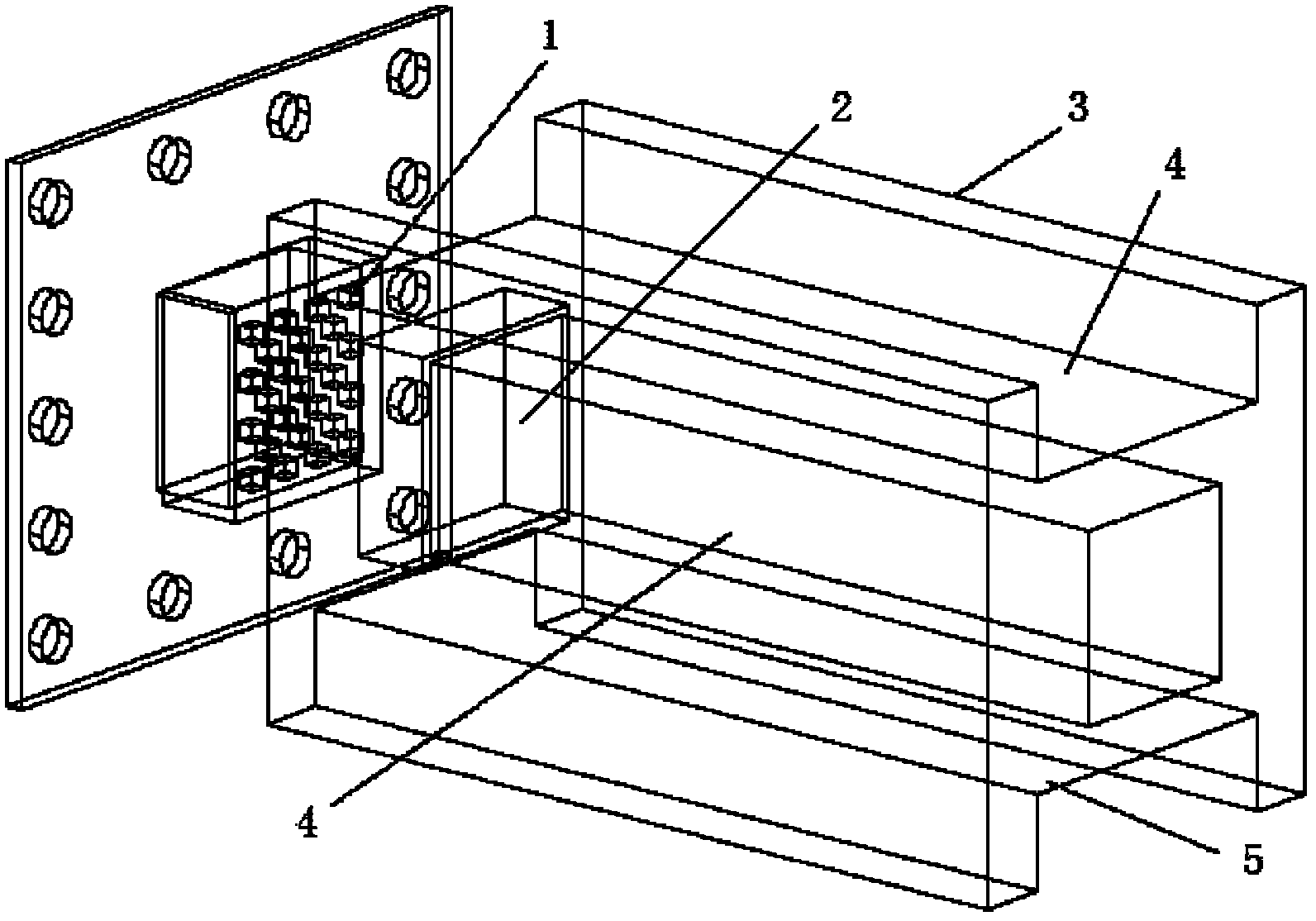 Embedded-type perforated plate section device of waterpower cavitation reactor
