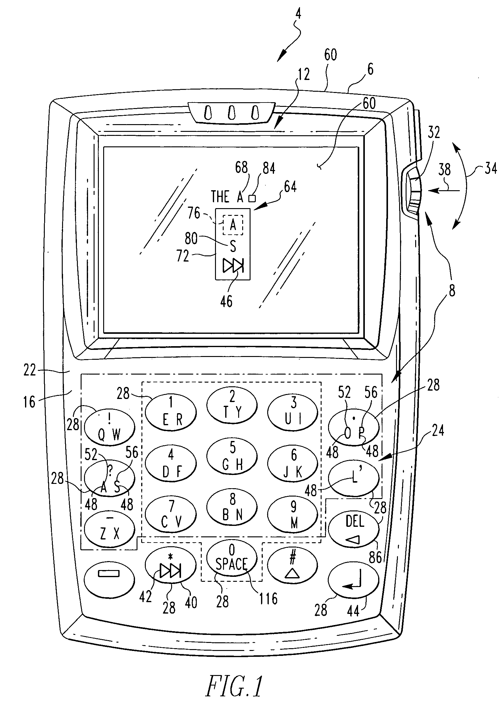 Handheld electronic device with text disambiquation employing advanced word frequency learning feature