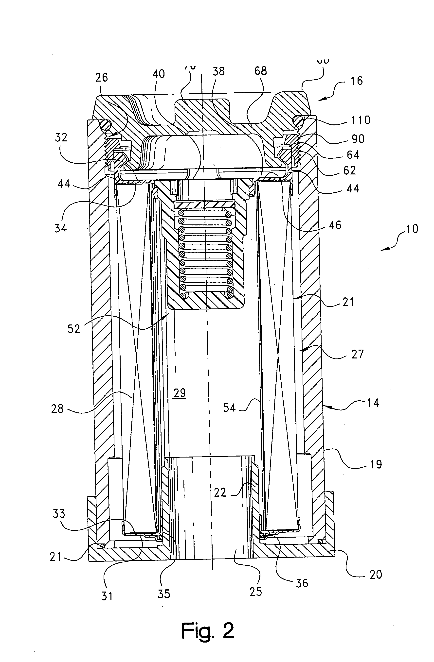 Filter assembly with slip thread