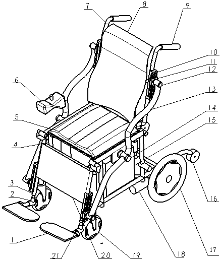 Linked-control electric reclining wheelchair