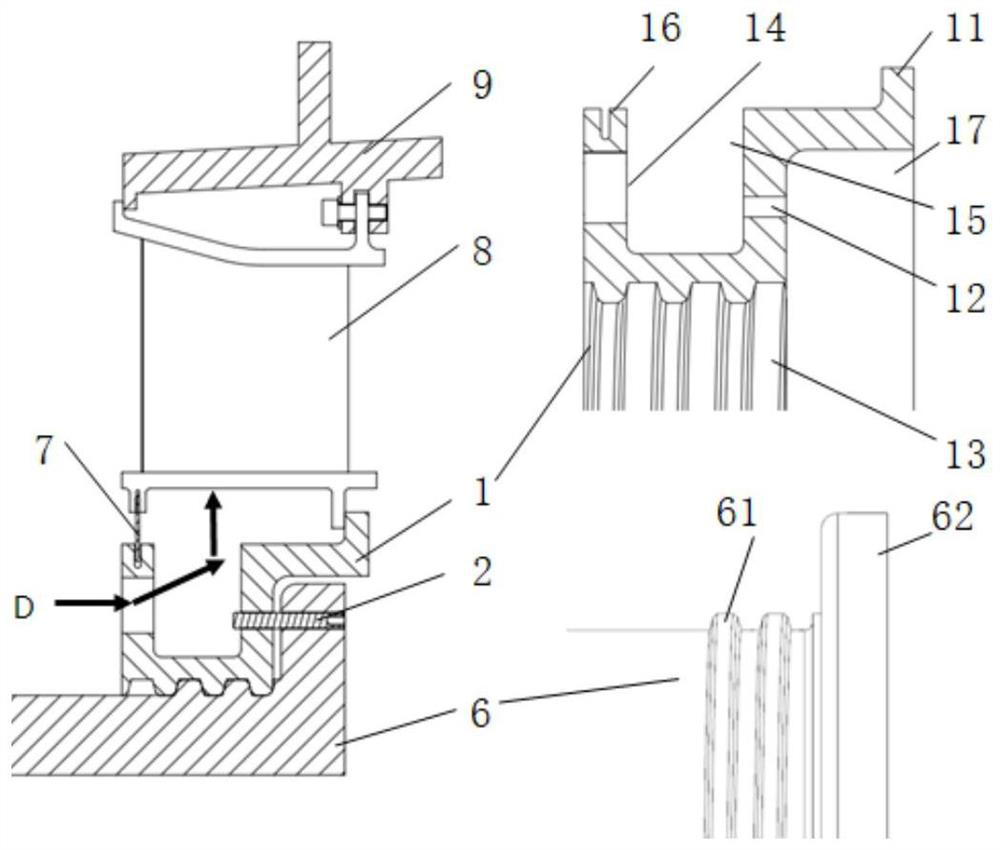 Turbine first-stage stationary blade supporting device