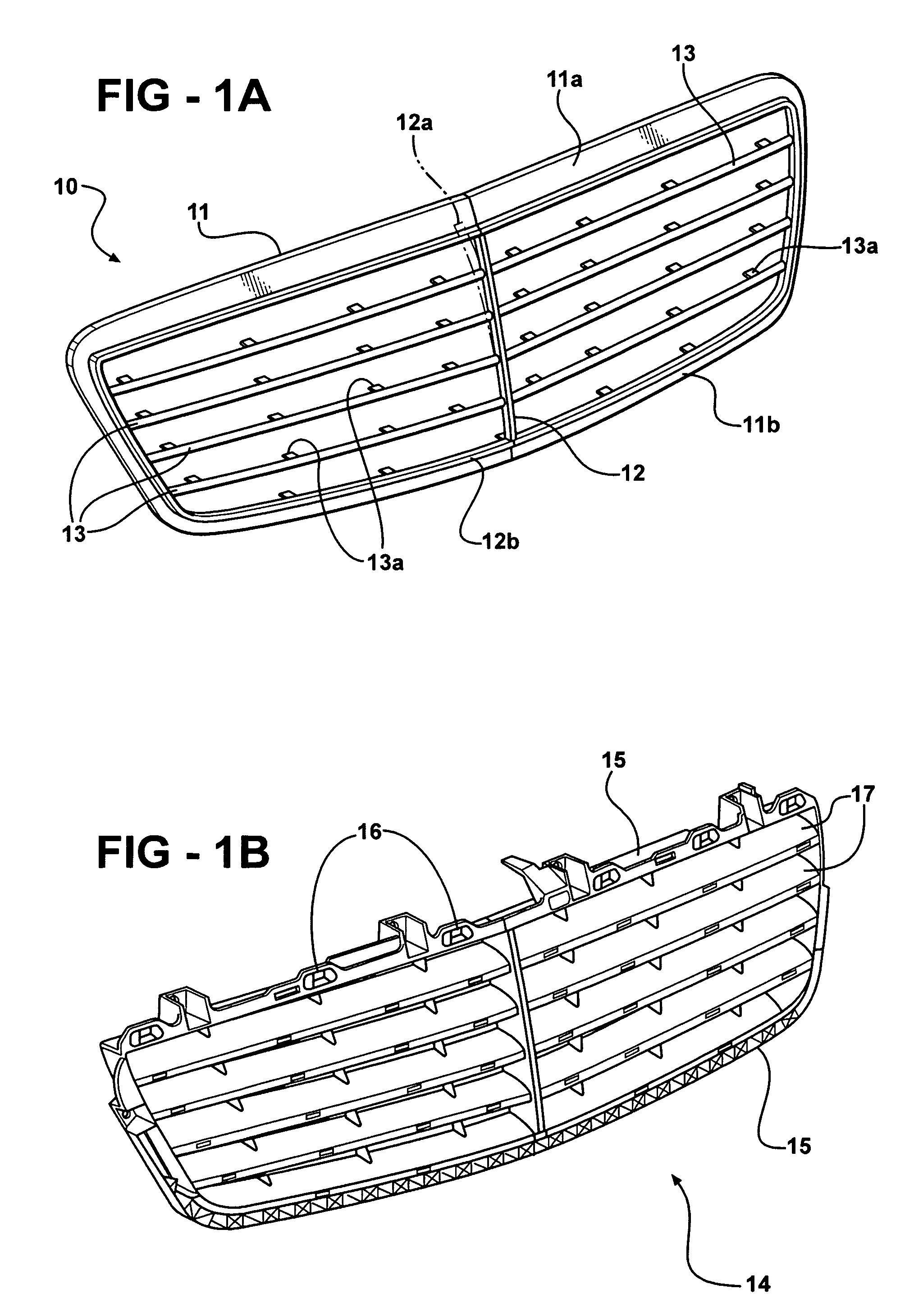 Radiator grille for mounting in a radiator grille arrangement and method of producing it