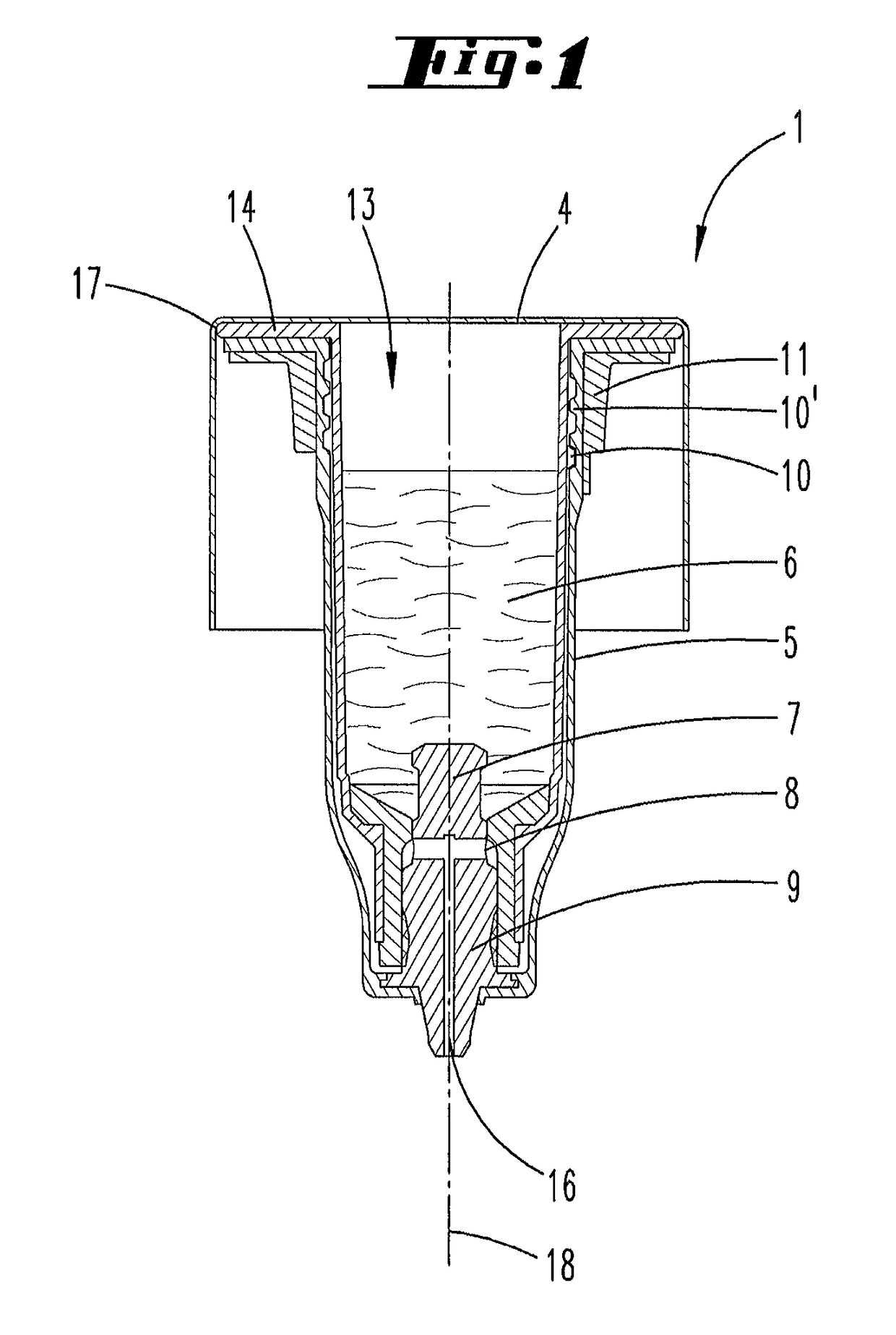 Mixing/closure device for a container