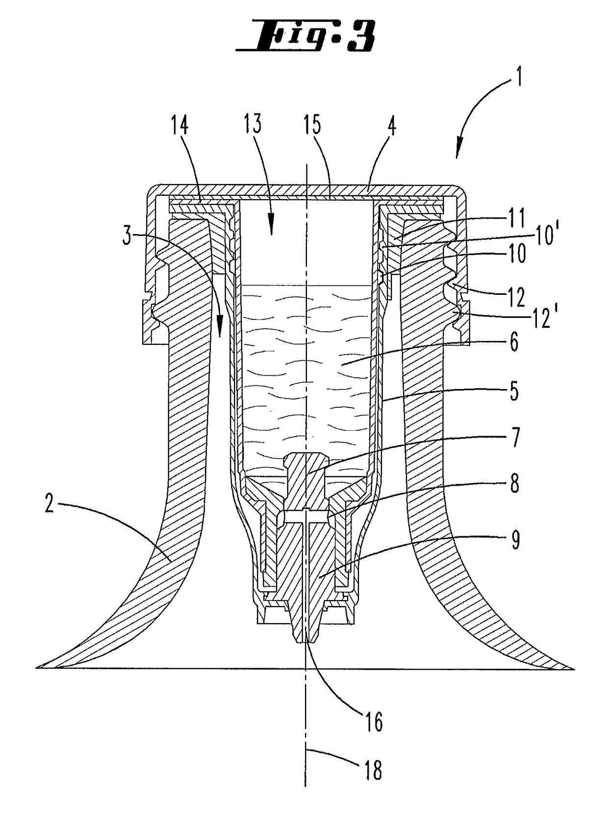 Mixing/closure device for a container